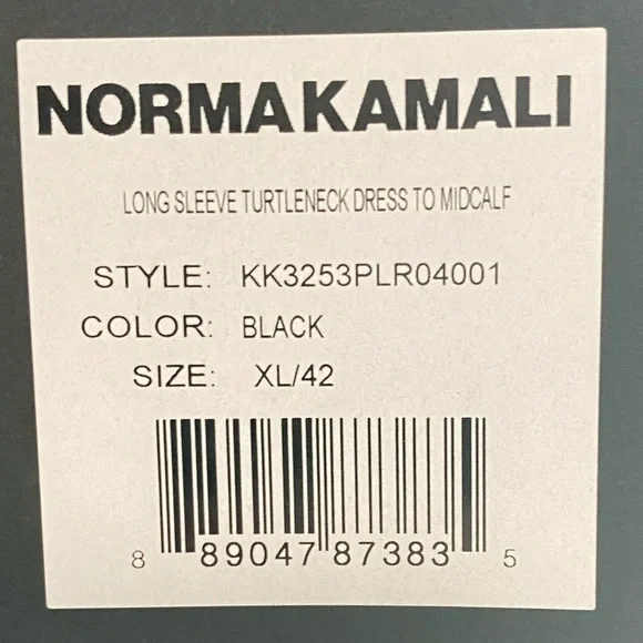 Norma Kamali Black Long-Sleeve Midi Dress - Picture 2 of 10